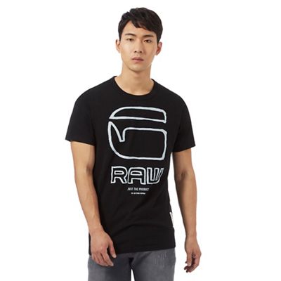 G-Star Raw Black logo print t-shirt